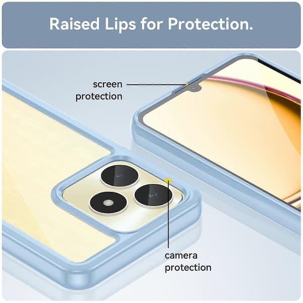 Drop-sikker beskyttelsescover til Realme C51 Blue
