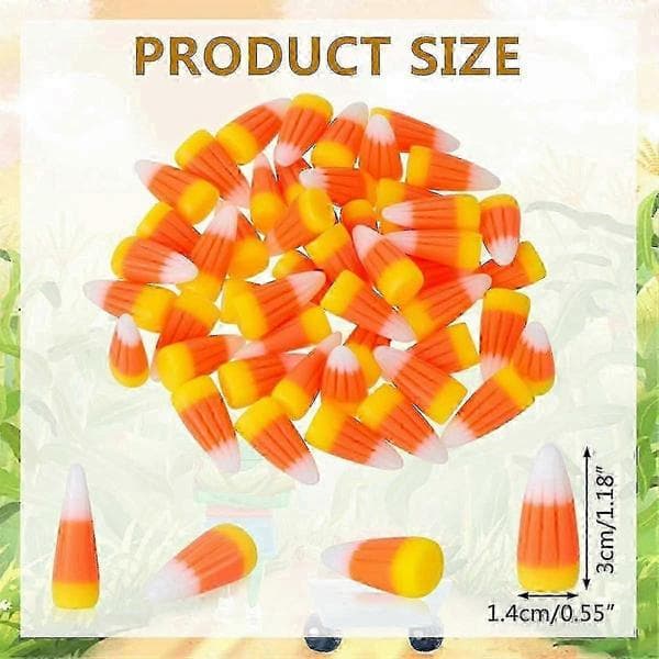 50 stk. Halloween Resin Candy Corn Kunstig 3D Candy Corn Perle Efterår Faux Corn Scrapbooking Embellis hwy