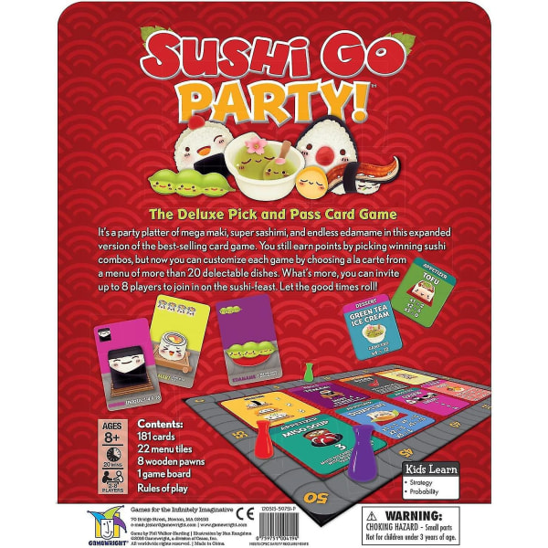 Spelförfattare | Sushi Go Party Game | Kortspel | Åldrar 8+ | 2-8 spelare | 20 minuters speltid