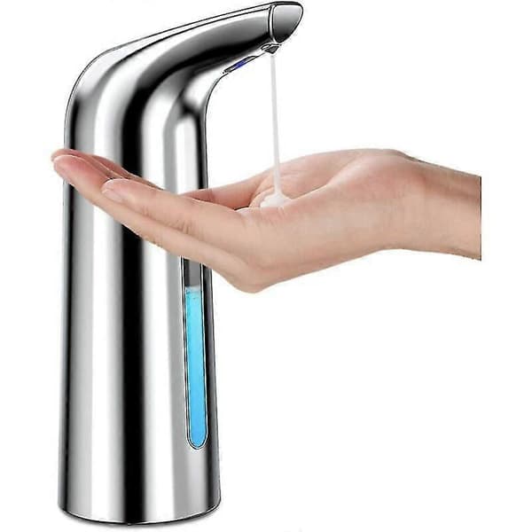 Automatisk sæbedispenser med sensor, vandtæt berøringsfri infrarød sæbedispenser til badeværelse, køkken, hotel, restaurant - sølv