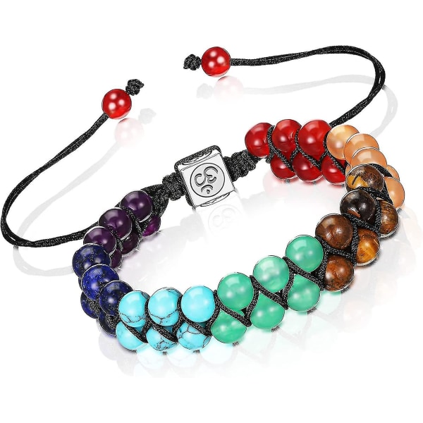 7 Chakra Armband Kristall Ädelsten Armband För Yoga Beads Reiki Ädelsten Flätat Armband