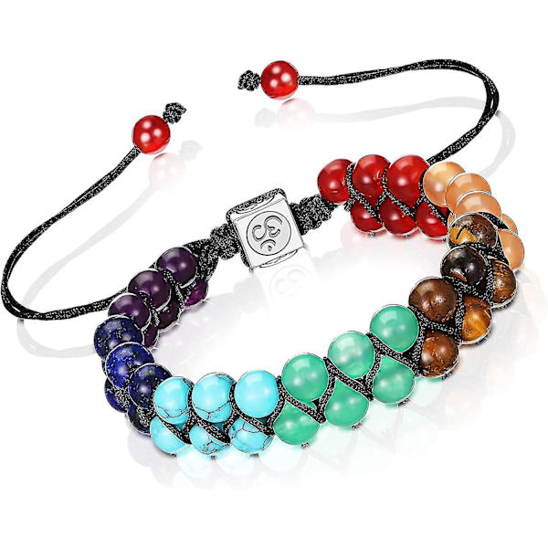 7 Chakra Armband Kristall Ädelsten Armband För Yoga Beads Reiki Ädelsten Flätat Armband