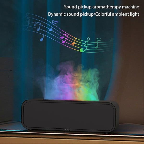 Oppgradert 7-farget lys aromaterapi-diffuser multifunksjonell aroma-diffuser med nattlys for kontoret Black