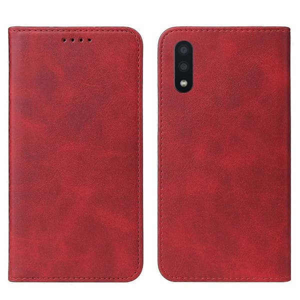 Magnetiskt läderfodral för Samsung Galaxy M01 Red