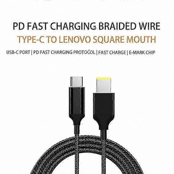 PD 135W USB-C - neliö latauskaapeli, 1,8 m 100W