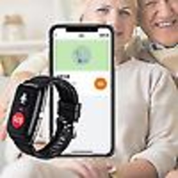 4g Sos Smart Armband För Seniorer Med Gps Info Push Pulsmätning Med Inbyggd Tracking Watch Black