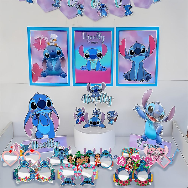 Lilo & Stitch Morsomme Festbriller Tilbehør Dekor Fotoboks Rekvisita Bursdag Bryllup Selfie Fotografering Festartikler 24Pcs