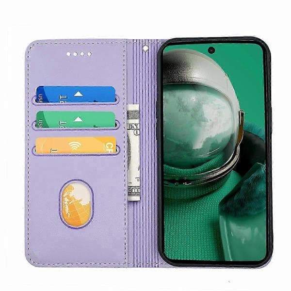 HX01 HMD Pulse Pro Plånboksfodral med Magnetlås Grön PU-läder Mobilskal Multicolor Purple