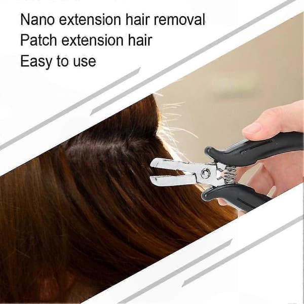 Nano Ring Hair Extensions Værktøj, Mini Tang til Åbning og Fjernelse af Mikroringe, Professionelt Sort Stylinginstrument