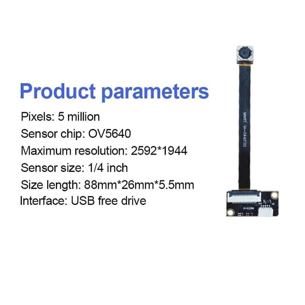 OV5640 5 miljoner videokameramodul Notebook USB -enhetsfri modul för gör-det-själv elektroniska komponenter,16 Black