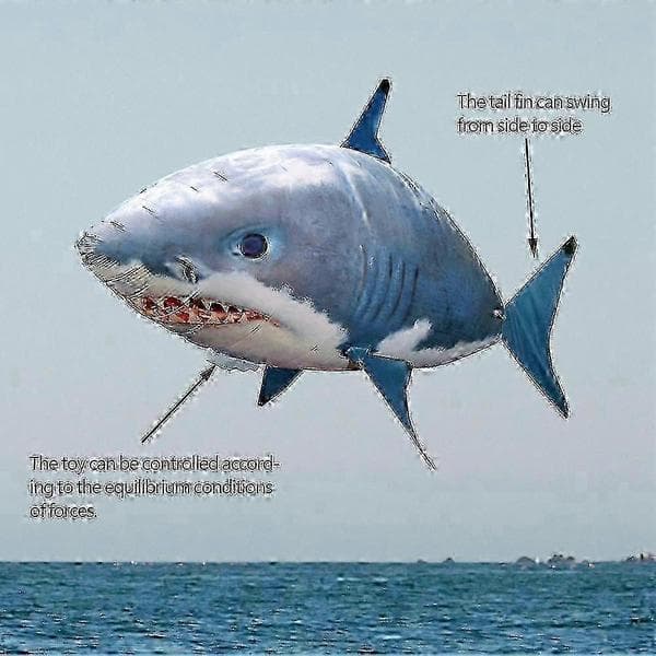Fjernstyret flyvende haj med oppusteligt design Blue Shark