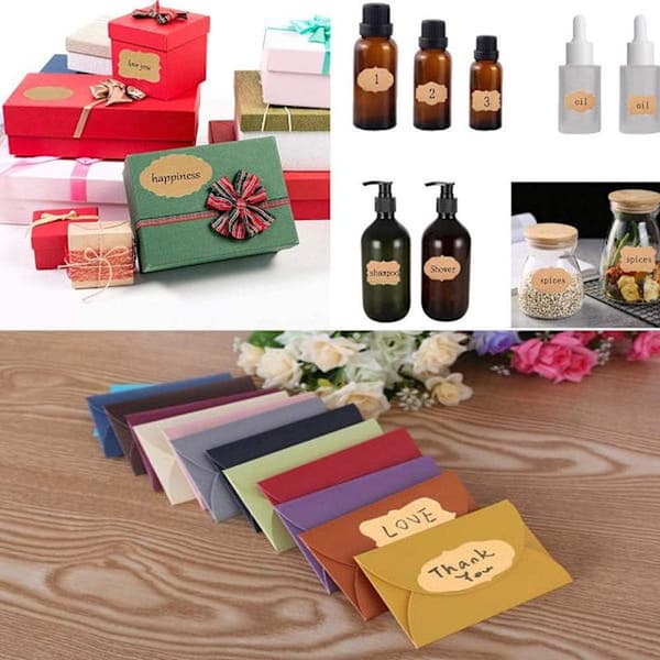 600 Pcs Kraft Jam Labels - Self-Adhesive Freezer Stickers