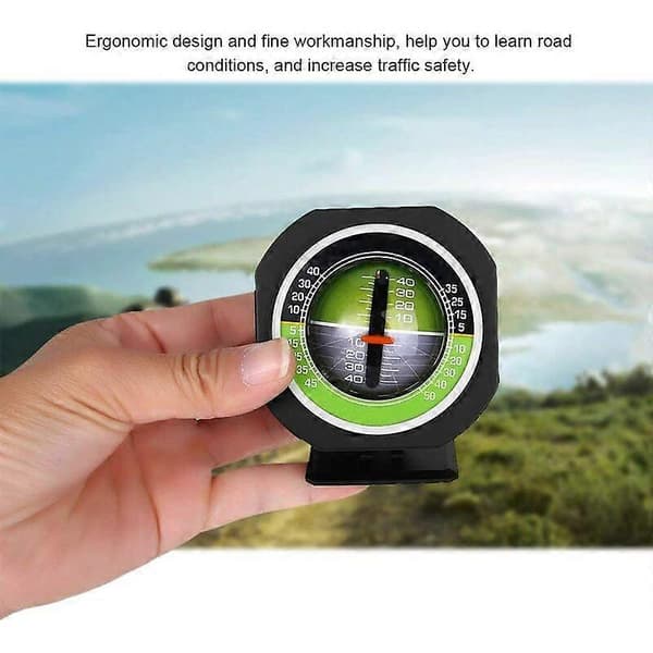 Bilinklinometer Mätutrustning, Auto Mini Kompakt LED Bilkompass Vinkel Lutningsmätare Balanserare