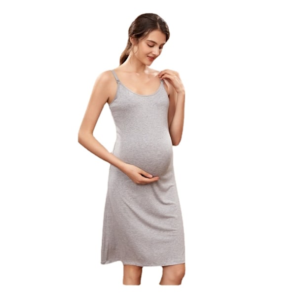 Lös Mammaklänning för Mamma Vardaglig Amning Sovkläder Graviditets Pyjamas NO.2 XL