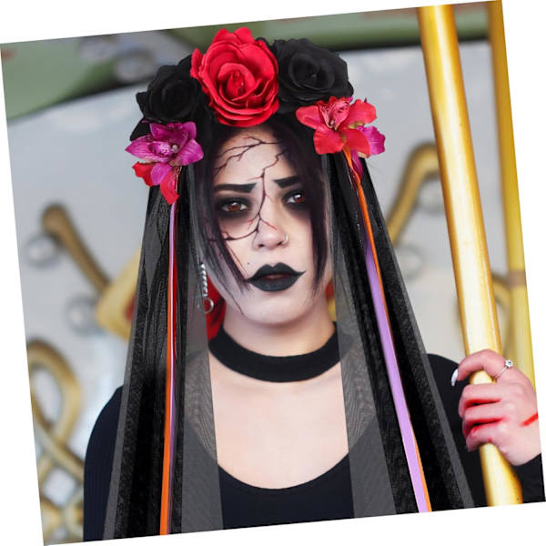 Halloween Hodeplagg Halloween Slør Rød Hodebånd Halloween Hårbånd Halloween Hodebånd Dødedag Hodeplagg Sjal Hodebånd