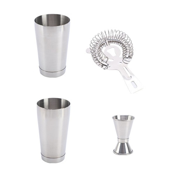 Tyuhe 1 Set Cocktail Shaker Set Ruokalaatuinen ruostumattomasta teräksestä Baarimikkojuomasekoitin mittakupilla ja suodattimella Baarimikkopalkkityökalut