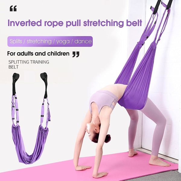 Stretchband Aerial Yoga Prop Wear- Aerial Yoga Swing Hängmatta för Fitness Purple XXLarge