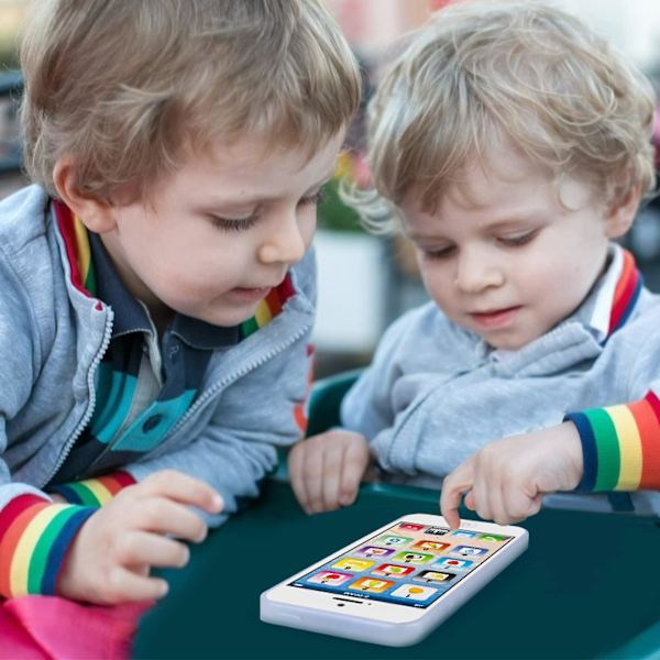 Toddler 1-6-vuotiaille pojille tytöille,iphone baby, baby lelut 12-18kk,väärennöspuhelin 1-2-vuotiaille toddler White