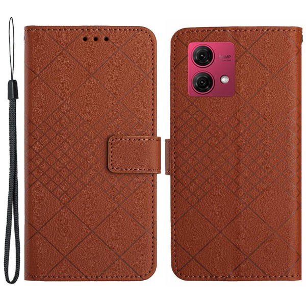 För Motorola Moto G84 5g Case Litchi Texture Plånbok Läder Cover Brown