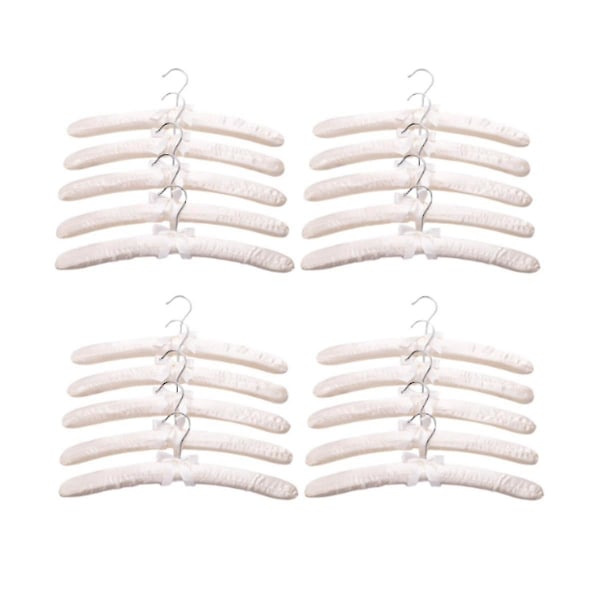 20pcs Satin Padded Hangers For Delicate Wedding Dresses Silk Hangers With Anti-rust Swiveling Chrom