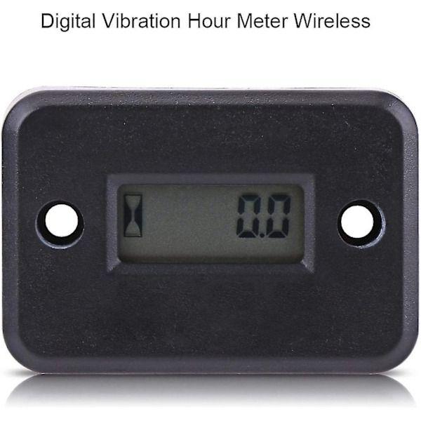 Trådløs vibrationstimetæller, induktiv digital timetæller, vandtæt timetæller (sort)