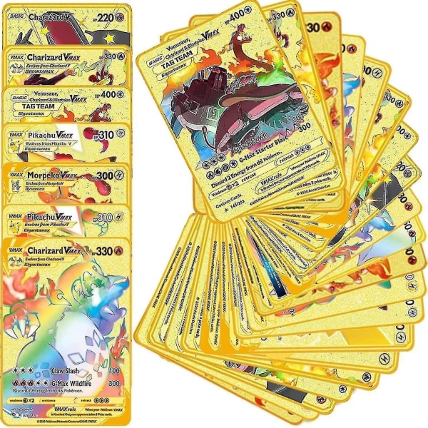 55 kpl Pokemon Card Metal Gold Mint Vmax Gx Energy Card Charizard -kokoelmaan