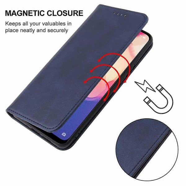 Magnetiskt läderfodral för OPPO Reno4 SE Blue