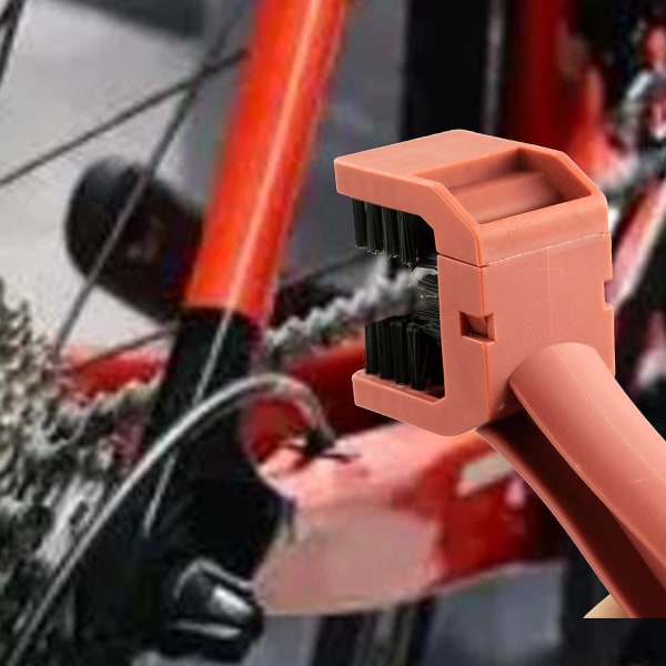 Pyörän ketjuharja, ketjunpuhdistusharja moottoripyörän ketjunpuhdistusaine puhdistusharja pyörän jarrun lianpoistotyökalu sininen+punainen, 2kpl