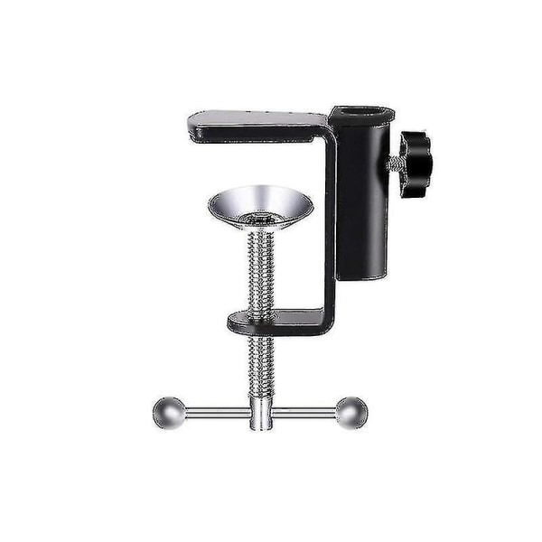 Botao 2stk Justerbar 0-50mm Arm Skrivebordsklemme Bordlampe Klipsholder Metallstativ - Svart(hy)