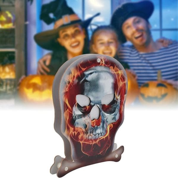 Skeletlamper, kranieformede LED-Halloweenlamper, mini bærbar