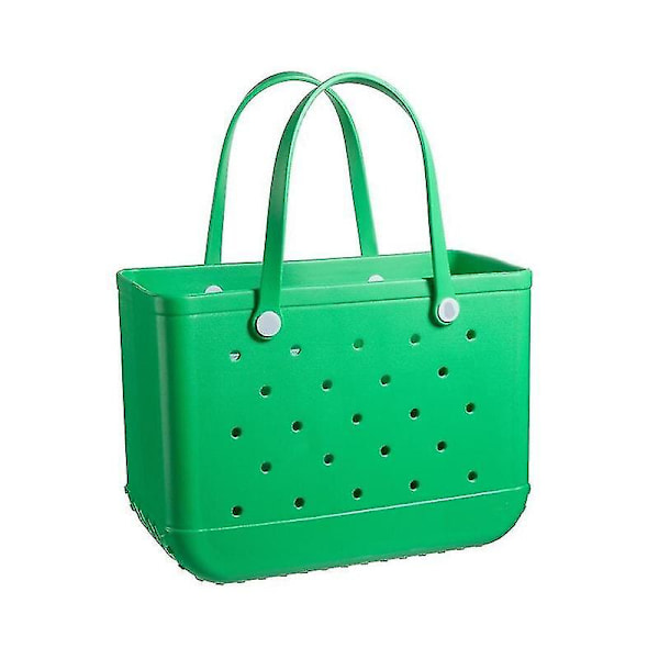 Gummipåse Bogg Style Hål Vattentät Slitstark Oversize Silikon Beach Tote Ny 2024 green  light