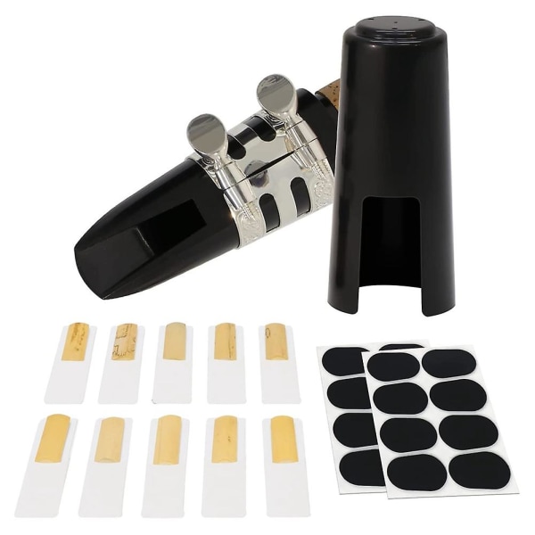 29 stk klarinetmundstykkesæt inkluderer ligatur, mundstykkepuder, klarinet 2,5 og sort plast Black