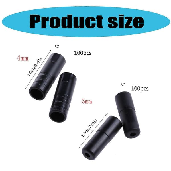 100 stk. skiftekabelendekappe, 4mm/5mm cykelbremsekabelhus ferrule endekappe gearskiftekabeltrådendekappe Shift Cap