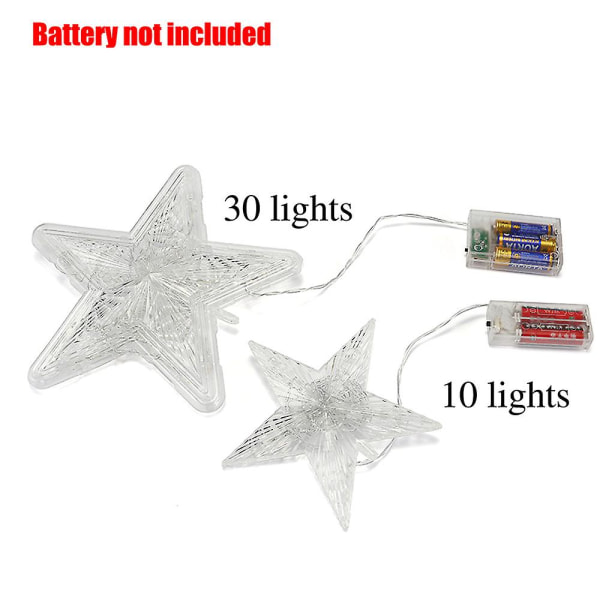 3d Hollow Star Tree Topper Led Fargerike Lys Pendant Christmas Outdoor Decor Warm White30Lights