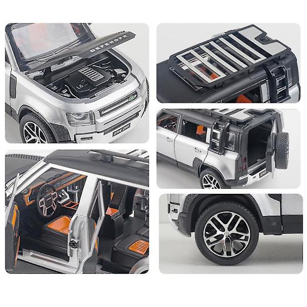 Diecast bil 1/24 skala sinklegering Trekkkjøretøyer Land Rover Defender modell billeketøy