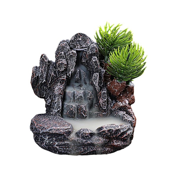 C Incense Burner Mountains River Waterfall Fragrance Fireplace Backflow Smoke Censer Holder Decoration for Home