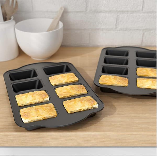Tiawudi 1 st non-stick mini brödform | Bakform i kolstål | 8 hålrum