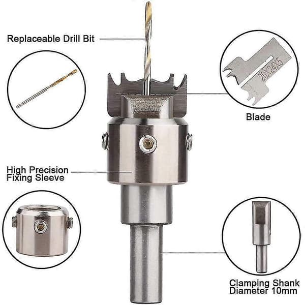 30 stk. ringborsett, 16-21 mm blader, treborkrone, tre-ringmaker, stål treperlebor