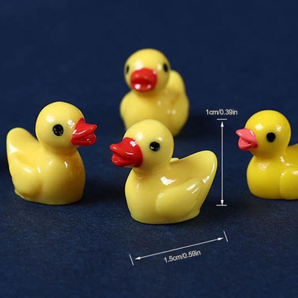 100 st Tiny Ducks Set Dekoration Realistisk Form Hållbar Harts Förtjusande ankor till jul födelsedagsfest Barnens dag