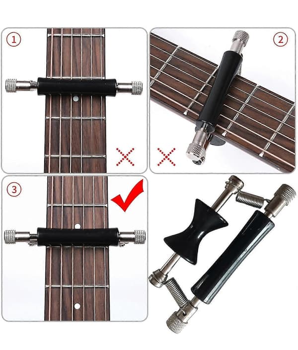 2-pack Gitarr Rullande Capo Glidande Justerbar Rostfritt Stål Modulationsklämma