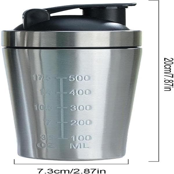 1 pc (Silver) Stainless Steel Shaker Bottle, Water Bottle Protein