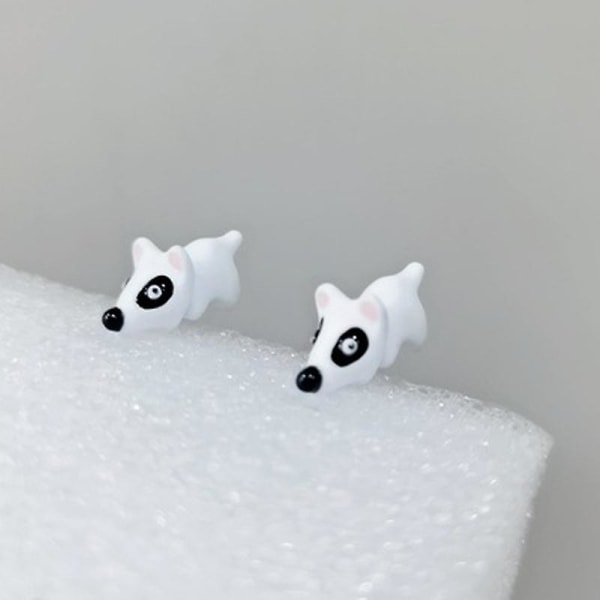 3 par/ 2 par/ 1 par söta djurbett örhänge 3d lera djurprydnad örhängen Dinosaurie örhänge#hgkj14 Little White Dog 2 pairs
