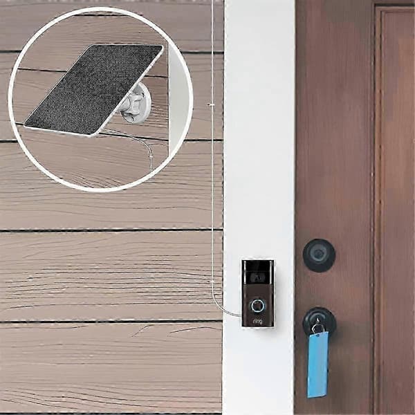 Solpanel för Ring Dörrklocka, 5W Solpanel för Ring Video Dörrklocka 2, Video Dörrklocka 3, Video Dörrklocka Svart Vit 0,5 5