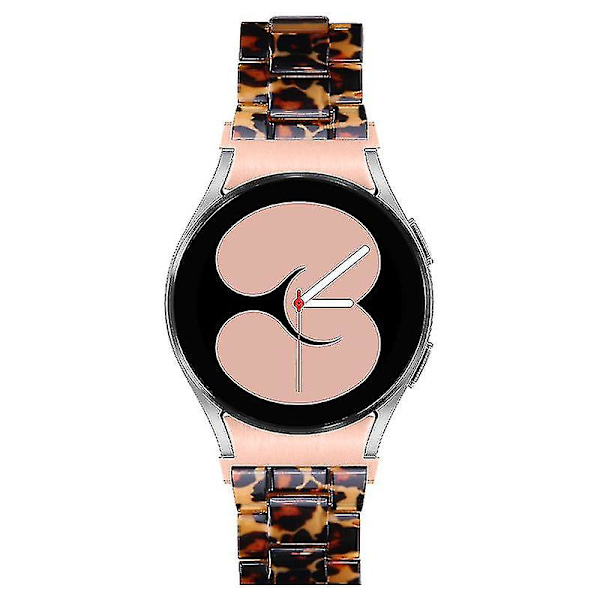 Til Samsung Galaxy Watch 5 40 mm / 44 mm / Watch 5 Pro 45 mm Resin urbånd i rustfrit stål med spændearmbånd Leopard Print