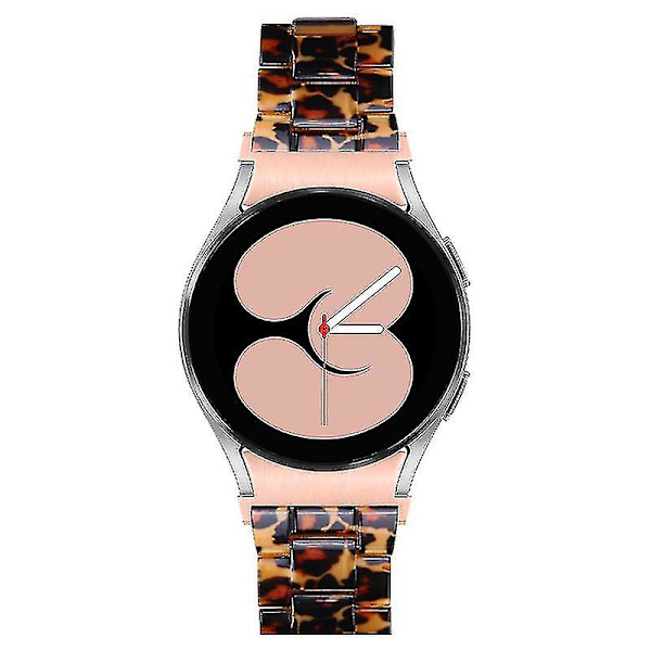 Til Samsung Galaxy Watch 5 40 mm / 44 mm / Watch 5 Pro 45 mm Resin urbånd i rustfrit stål med spændearmbånd Leopard Print