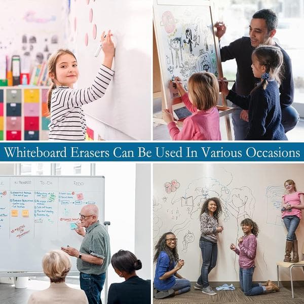 Whiteboard-sudd med borste, 8 svampar, för whiteboard-tavlor