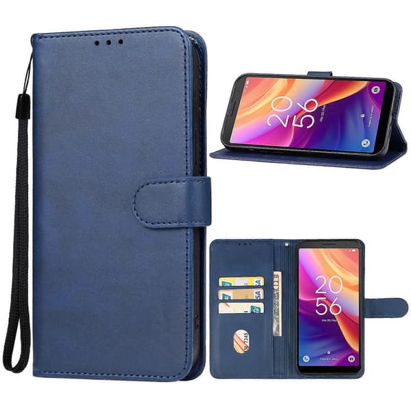 Læder telefoncover til TCL 501 Blue