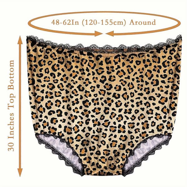 Överdimensionerade humoristiska underkläder skämtpresent, nyhetsskämt för män och kvinnor, White Elephant-byte, polyester med spetskant Gradient Leopard