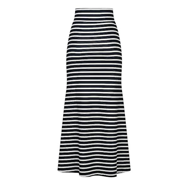 Kvinder nederdele Damemode Casual Komfortabel højtalje elastisk omslag Hip midi nederdel Multicolor C