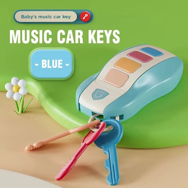 Baby Musical Toy Car Key Pretend Play Vocal Music Smart Remote Car Educational Toys for Kids Newborn Gift black